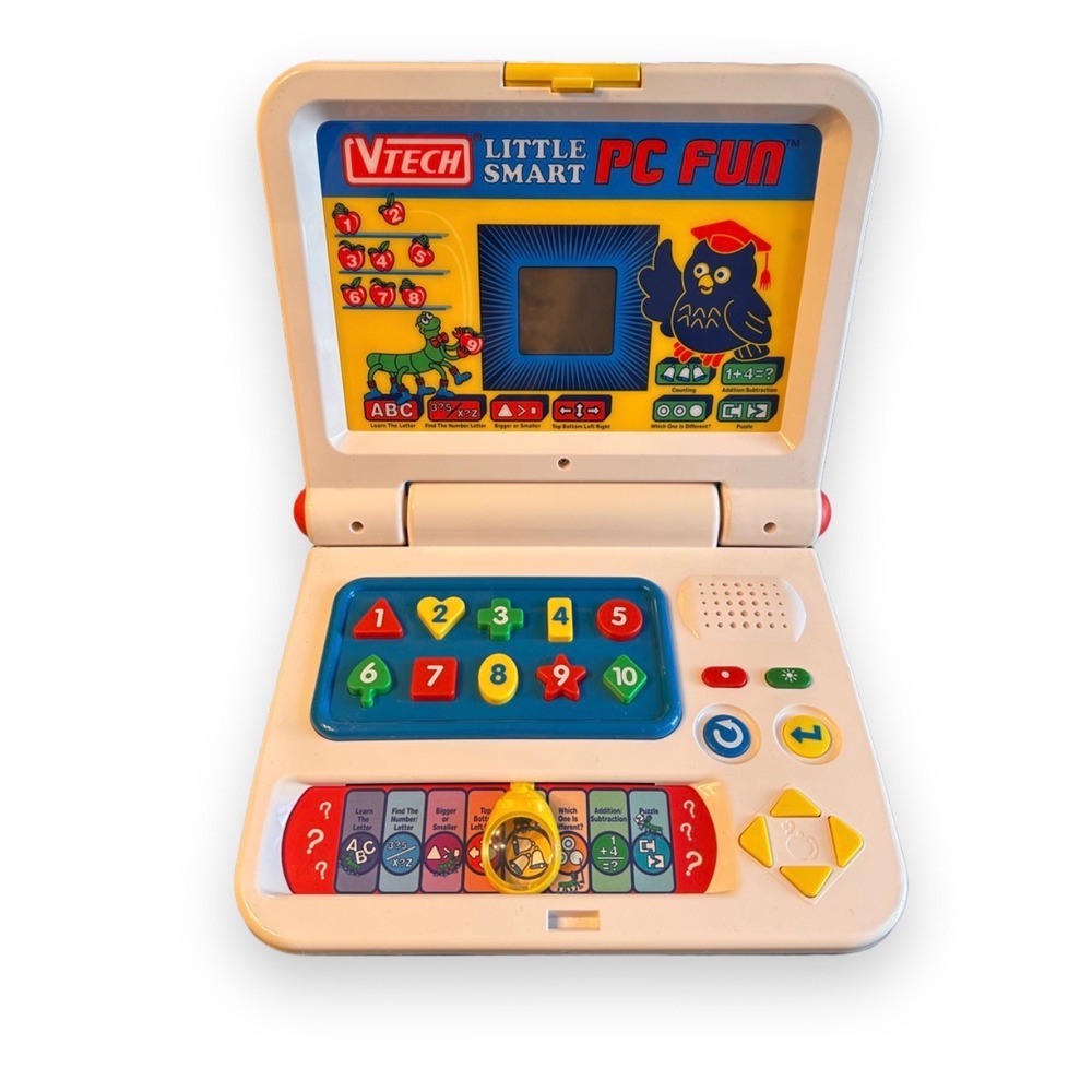 WORKS VTech Little Smart PC Fun Vintage Educational Toy Laptop Blue 32-0682-457